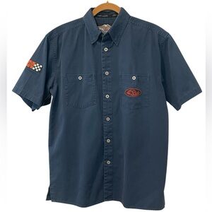 Harley-Davidson | Embroidered Navy Mechanics Button Down Shirt Sz M